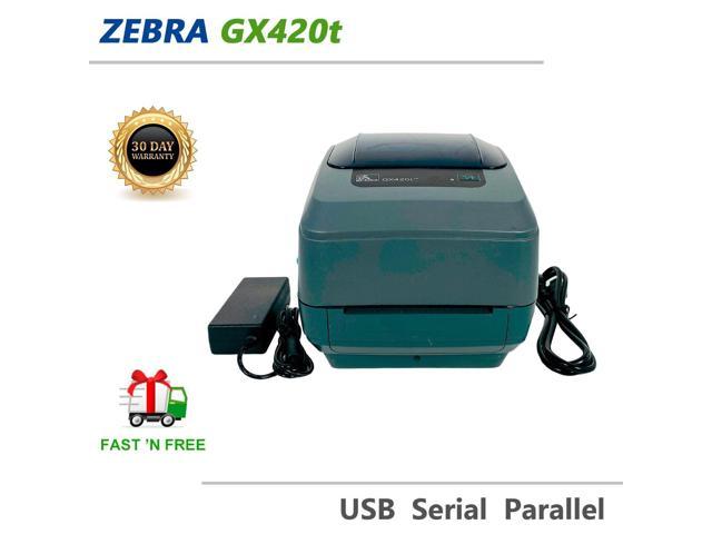 Refurbished Zebra Gx420t Thermal Transfer Barcode Printer Usb Serial Parallel With Adapter 9698
