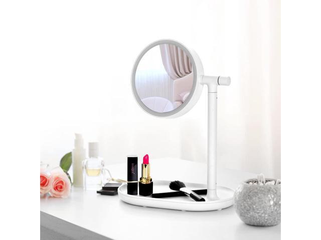 Lighted Makeup Mirror with Cosmetic Organizer Tray, LED Light Makeup Vanity  for Desk or Tabletop Pink - Newegg.com
