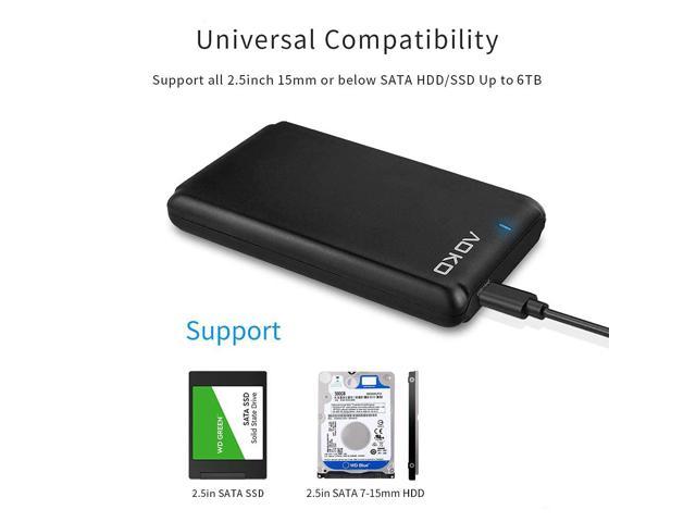 AOKO USB 3.1 Gen1 to SATA III Portable External Hard Drive Enclosure ...