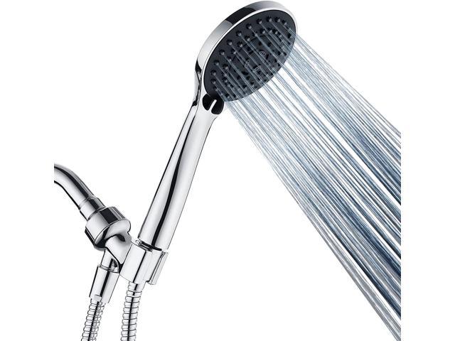 Handheld Shower Head With Stainless Steel Hose and Adjustable Bracket Chrome 
