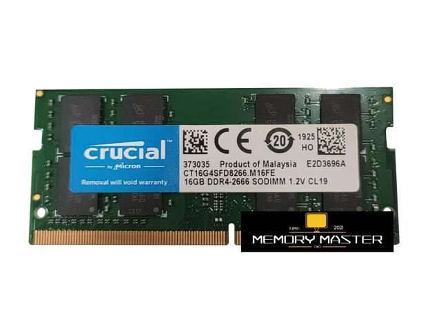 Crucial 16GB DDR4-2666 SODIMM CP4-21300 Laptop Memory CL19 1.2V 260-PIN CT16G4SFD8266.M16FE