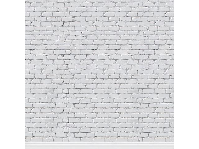 KonPon White Brick Wall Backdrop Brick Paper Vinyl Backdrop Photography Backdrops Photo Props Background Brick KP-248