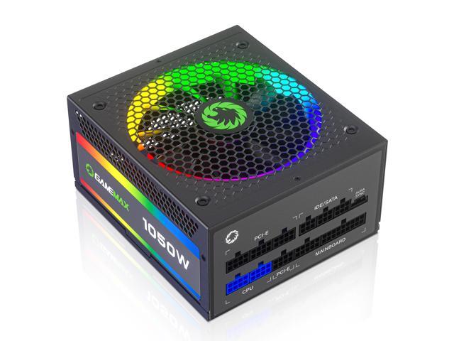 GAMEMAX Power Supply 1050W Fully Modular 80+ Gold Certified with ARGB Light, RGB-1050