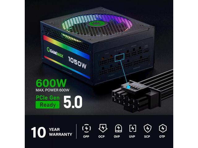 Fonte Gamemax ATX RGB-1050 Pro 80 Plus Gold 1050W - New Eletrônicos