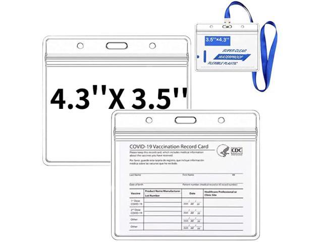 3 Pack Card Holder 3x4 Card Protector Waterproof Plastic Sleeves for Record Card Clear Card Cover Badge Holder Vinyl Plastic Sleeve with Resealable Zip