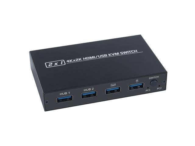 AIMOS AM-KVM 201CL 2-in-1 HDMI/USB KVM Switch Support HD 2K*4K 2 Hosts Share 1 Monitor/Keyboard& Mouse Set