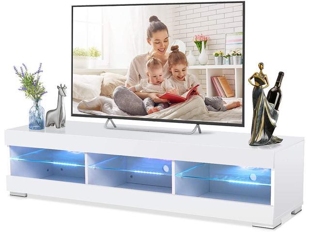 Modern TV Unit 120cm Cabinet Black White High Gloss Games Cinema Living Room NEW 