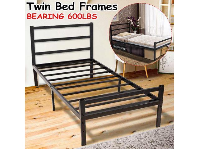 Twin Bed Frames With Headboard Black, Twin Platform Bed With Storage No Headboard