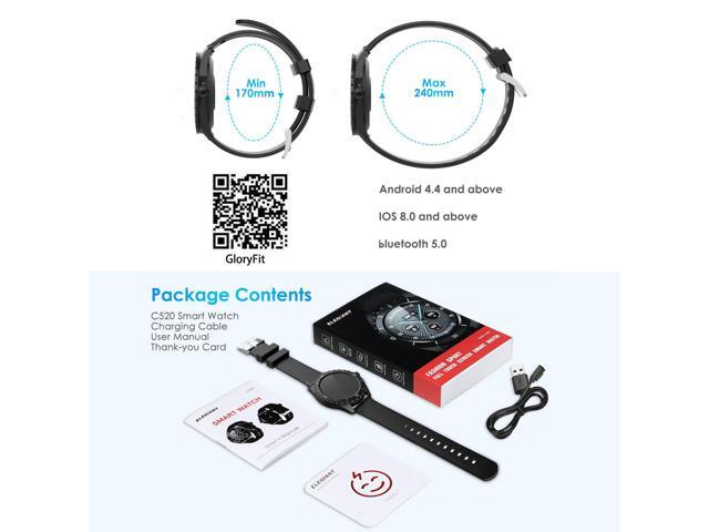 ELEGIANT C520 Smart Watch, Fitness Tracker for Android \u0026 iOS Phones, IP68  Waterproof with Heart Rate Monitor Step Counter Sleep Tracker for Men Women  - Newegg.com