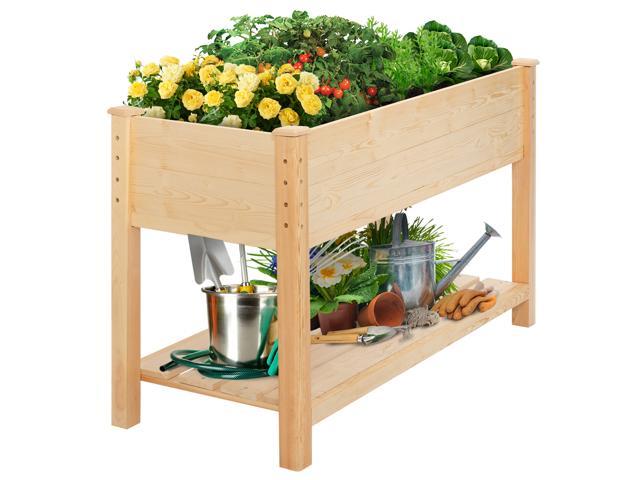 Raised Garden Bed Patio Grow Box Kit Elevated Vertical Planters Vegetables Herbs 