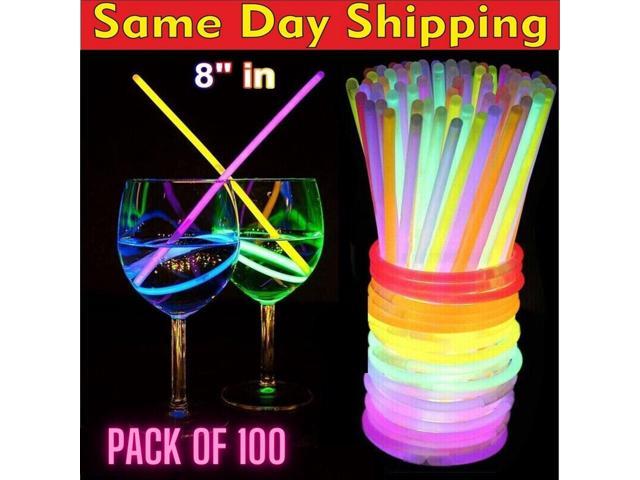 Glow Sticks Bulk 100 Pack - 8 Inch Glow Sticks Party Pack Mixed Colors 