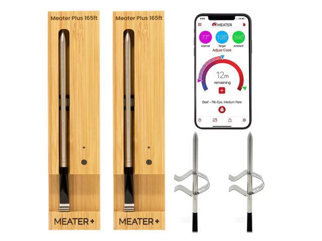 Meater Plus, Set of 2, Meat Thermometer, 165ft Wireless Long Range,  Bluetooth Connectivity for Oven, Grill, Kitchen, BBQ