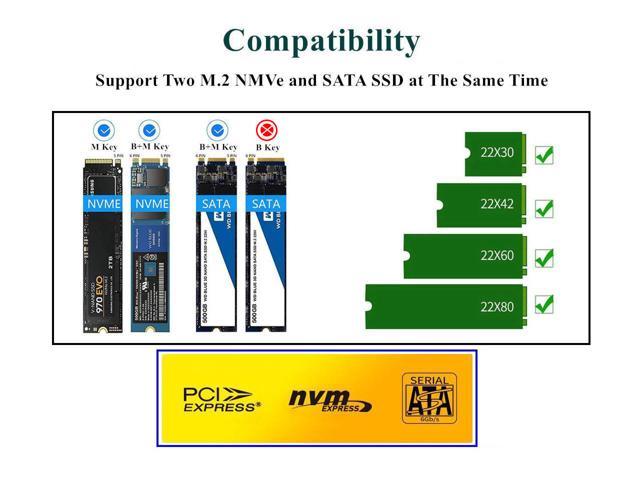 MAIWO Portable Dual Bay M.2 NVMe SATA NGFF SSD Dock Docking Station