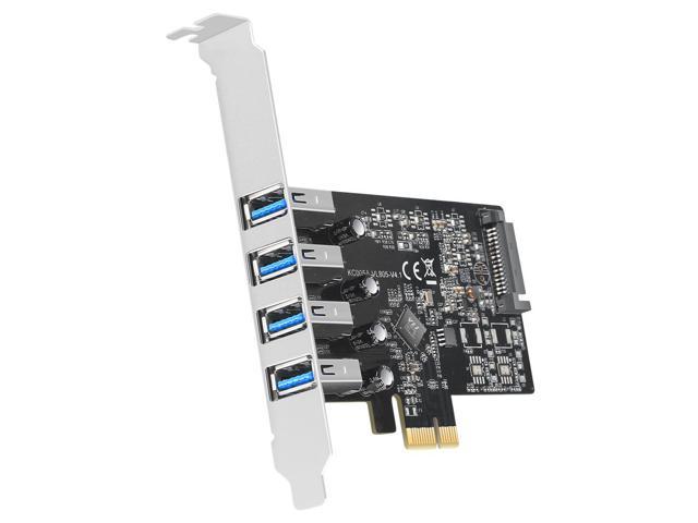 MAIWO PCIE USB 3.0 Card 4 Ports PCI Express to USB Expansion Card Super Speed 5Gbps PCI-e USB3 Hub Controller Adapter for Windows 10/8.1/8/7/XP/Vista - Self Powered - No Need Additional Power Supply