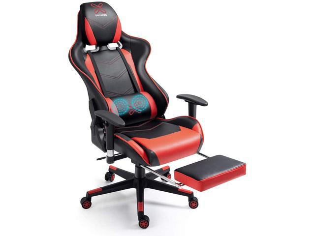 X-VOLSPORT Gaming Chair Office High Back Chair with Footrest, Racing Style  PU Leather Ergonomic Computer Video Game Chair with Headrest and Lumbar 