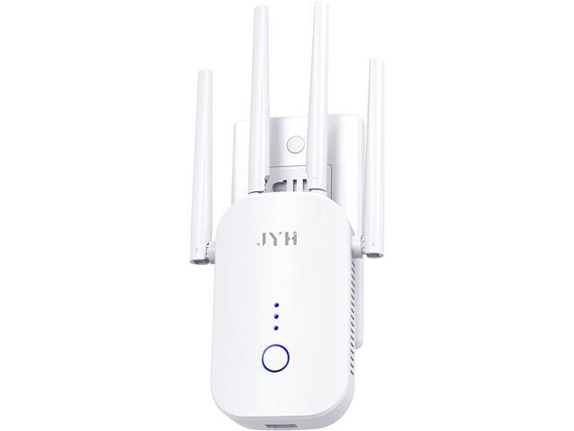 2.4 & 5GHz Dual Band WiFi Repeater 360 Degree Full Coverage WiFi Booster with 2 External Advanced Antennas 1200Mbps WiFi Extender Only Support Repeater Mode 