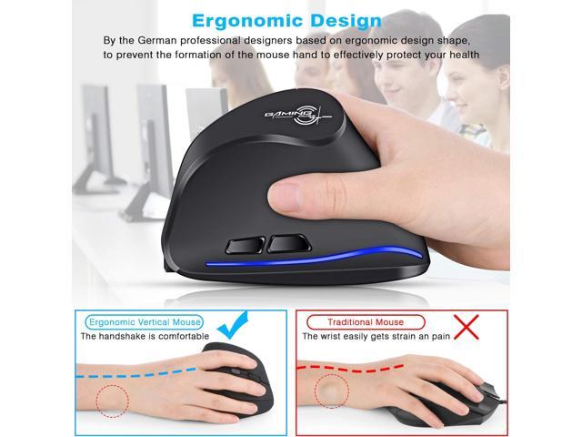 ECHTPower Mouse Portatile, Mouse Verticale, Mouse Wireless, Design