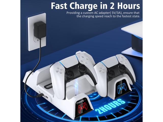 Titan Charging Station Dock with Dual Controller Charger Ports,Vertical  Stand with Cooling Fan for PS5 Console