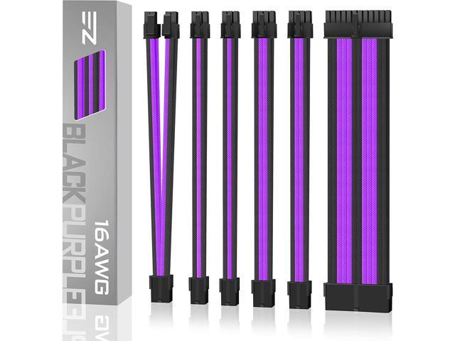 purple sleeved psu cables