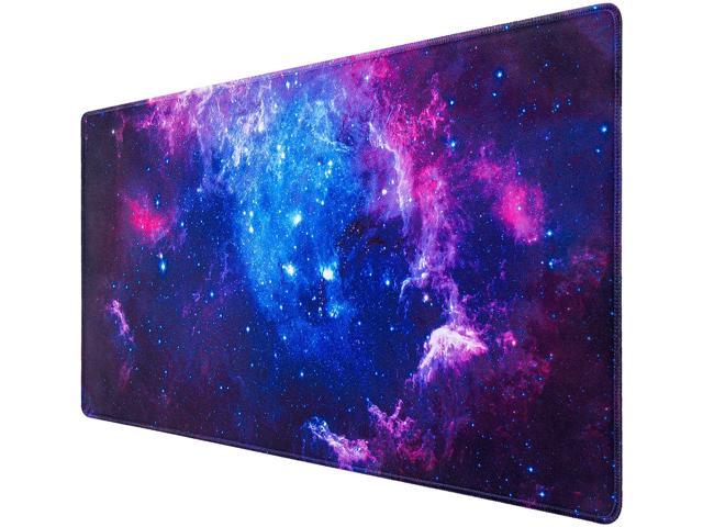 Gaming Mouse Pad,Extended Mouse Pad, XXL Large Big Computer Keyboard Mouse Mat Desk Pad with Non-Slip Base and Stitched Edge for Home Office Gaming Work, 31.5x15.7x0.12inch, Galaxy Print…