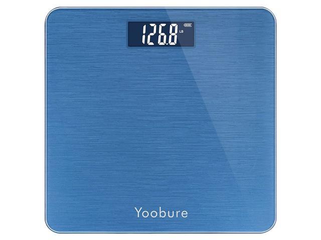 Weight Scale, Precision Digital Body Bathroom Scale with Step-On Technology, Brushing Finish, 6mm Tempered Right Angle Glass Easy Read Backlit LCD Display, 400 Pounds
