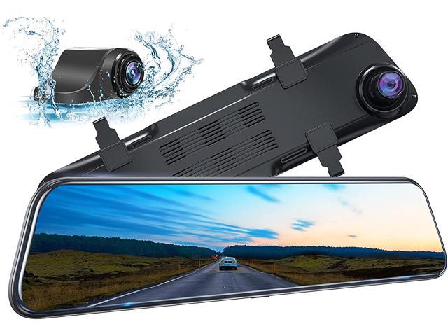 Loop Recording GPS Tracking Rear View Mirror Camera Mirror Dash Cam Backup Rear View Camera Parking Monitor Night Vision 4K Mirror Dash Cam for Cars with Voice Control,12 IPS Full Touch Screen 