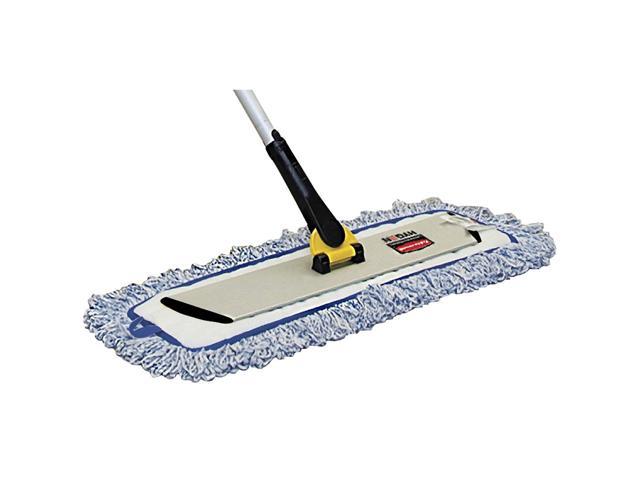 Rubbermaid Commercial Executive Microfiber Single-Sided Flat Mop Frame,  3.5W, 18L, Black/Silver 