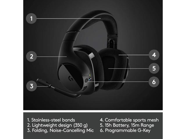 Logitech G533 Wireless Gaming Headset DTS 7.1 Surround Sound - Newegg.com