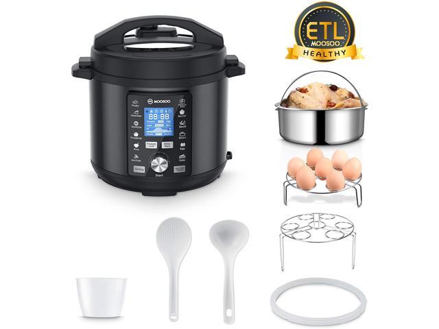 Moosoo 6 Quarts Electric Pressure Cooker with Auto-off, Fast Heating 