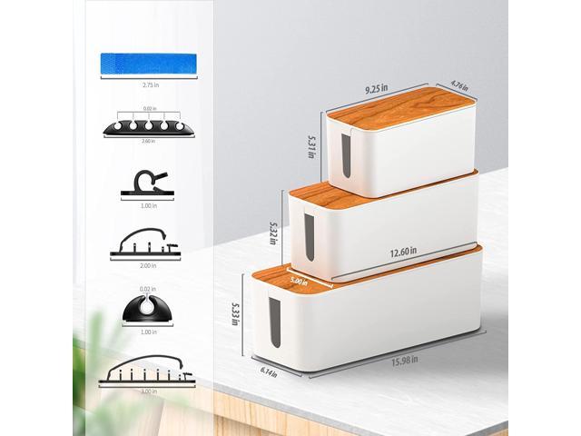 Cable Management Box 1 Pack Large Wooden Style Cable Organizer Box To Hide  Wires&power Strips, Cord Organizer Box, Cable Organizer For Home & Office