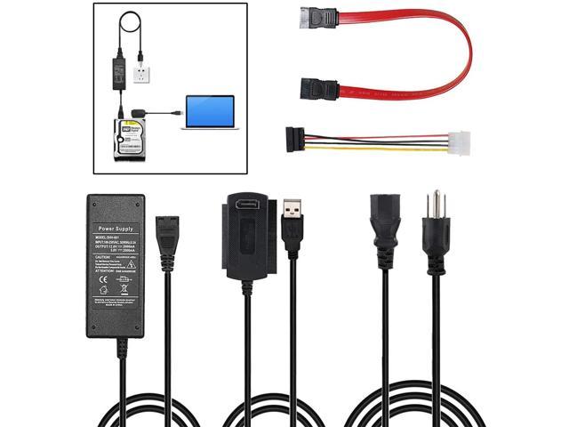 USB 2.0 to SATA PATA IDE 2.5" 3.5" HDD SSD Hard Drive Adapter Transer Cable Kit 
