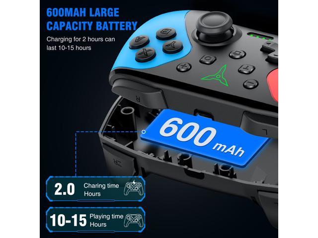  Wireless Switch Controller for Nintendo Switch/Lite/OLED  Controller, Switch Controller with a Mouse Touch Feeling on Back Buttons,  Extra Switch Pro Controller with Wake-up,Programmable, Turbo Function  (Red+Blue) : Video Games