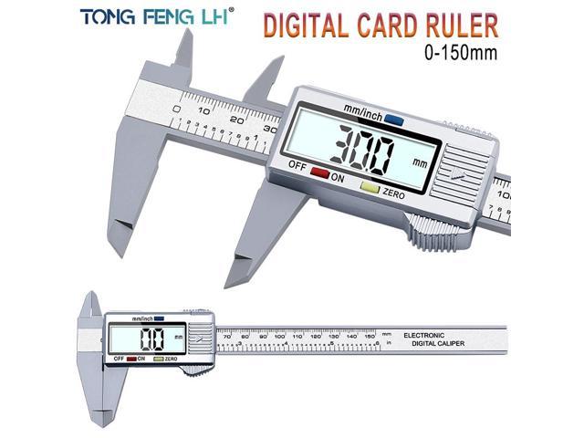 Carbon Fiber Digital LCD Caliper Vernier Micrometer Ruler Gauge Meter 6" Steel 