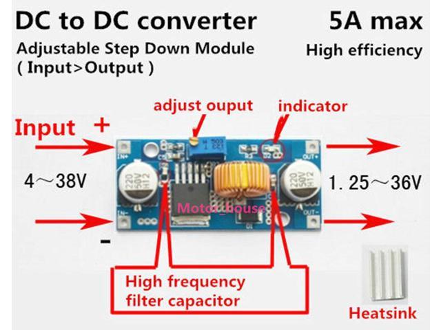 3A DC-DC Buck Step-down Converter Voltage Regulator 5V-48V to 3.3V 6V 9V 12V 24V