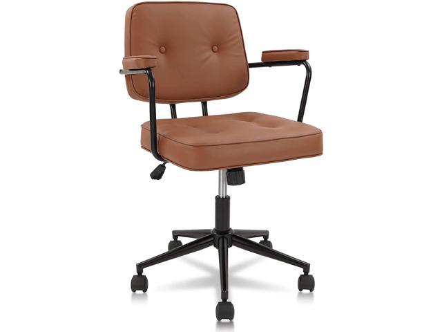 Office Chair Swivel Ergonomics, Desk Chairs Brown Leather