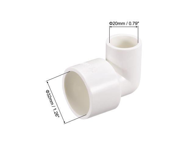 5 Pcs 32mm Internal Diameter 90 Degree Elbow PVC Pipe Connectors White 