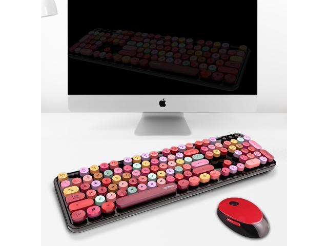 MUCXI Wireless Keyboard and Mouse Set Office Business Notebook Desktop Gaming Wireless Keyboard and Mouse Color : A