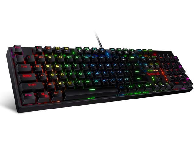 Redragon K582 SURARA RGB LED Backlit Mechanical Gaming Keyboard with 104 Keys-Linear and Quiet-Red Switches