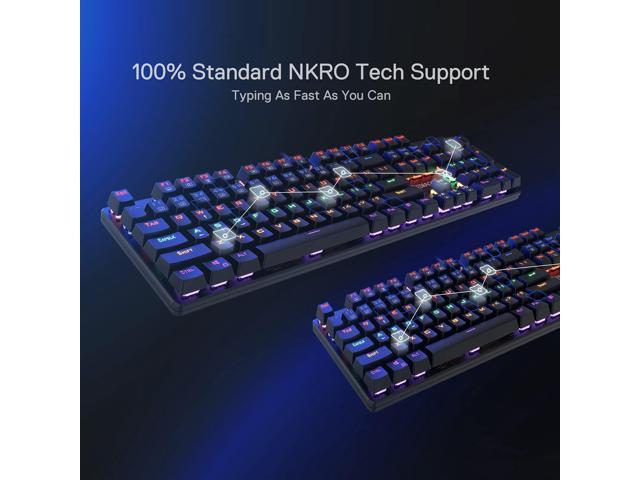 Redragon K608 Valheim Rainbow Gaming Keyboard, 104 Keys NKRO Mechanical  Keyboard w/Tactile and Clicky Blue Switch /Soft Tactile and Low Noise Brown  
