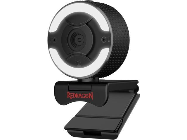 Redragon GW910 1080P PC Webcam w/Dual Microphone, Adjustable Ring Light, Digital Zoom & Privacy Cover- 2.0 USB Computer Web Camera - 30 FPS for Online Courses, Video Conferencing, Streaming