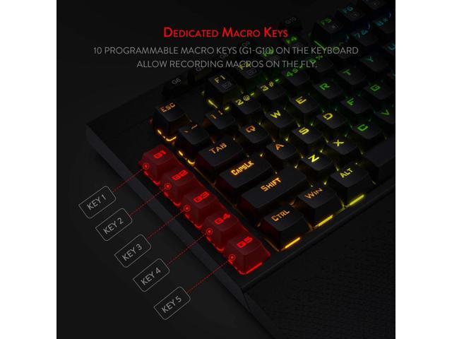 Redragon K596 Vishnu 2.4G Wireless/Wired RGB Mechanical Gaming Keyboard ...