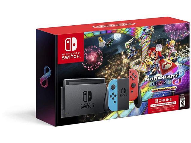 Nintendo Switch - Neon Blue/Neon Red Joy-Con + Mario Kart 8 Deluxe ...