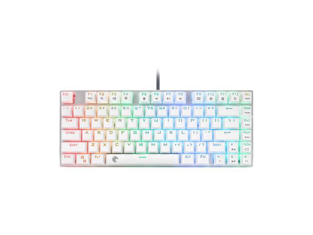 E-Yooso Z-88 RGB Wired Mechanical Gaming Keyboard, Metal Panel, 60% Compact Design, RGB LED Backlit, 81Keys Anti-Ghosting, Hot Swappable, Brown Switch-Tactile&Lightly Clicky, for PC/Laptop (White)