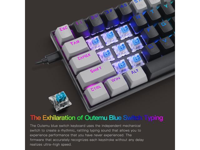 60% Wired RGB Gaming Keyboard, E-YOOSO Z686 Compact 68 Keys Mechanical ...