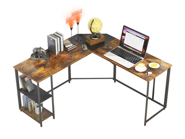 L Shaped Computer Desk L Shaped Corner Desk Laptop Study Writing Table Brown 