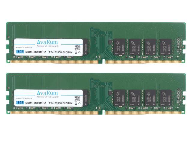 Dell Compatible 32GB (2X16GB) PC4-21300 DDR4-2666MHz 2Rx8 1.2V ECC UDIMM by Avarum RAM