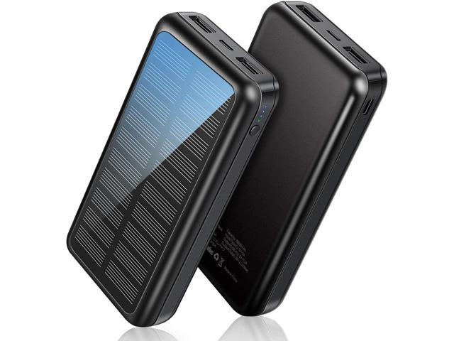 SOXONO Portable Charger Power Bank - 30000mAh Solar Charger, 2 USB Ports High-Speed Panel External Battery Pack for iPhone, Android and More