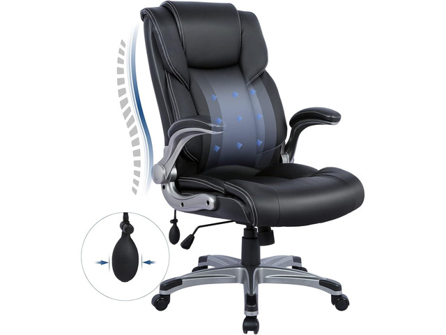High Back Executive Office Chair- Ergonomic Home Computer Desk Leather ...