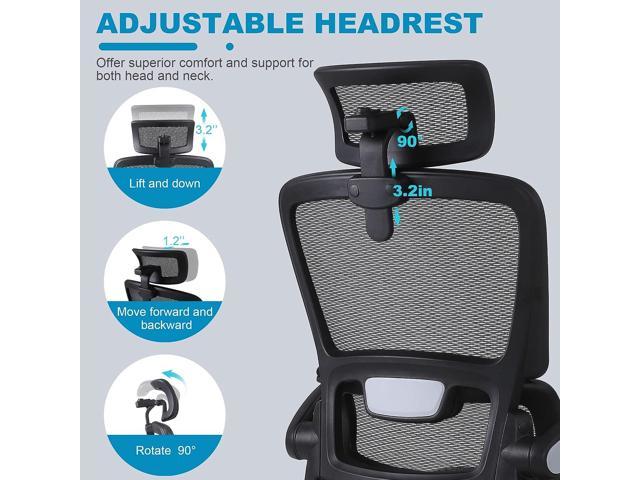 Flysky Ergonomic Office Desk Chair Breathable Mesh Swivel Computer Chair,  Lumbar Back Support Task Chair, Office Chairs with Wheels and Flip-up