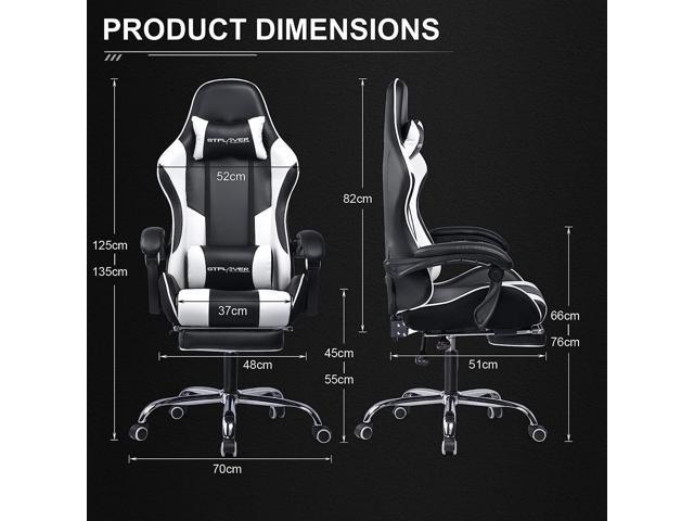 GTPLAYER Gaming Chair, Computer Chair with Footrest and Lumbar Support ...